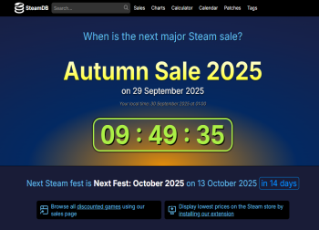 国庆中秋假期，Steam秋季特卖将于明日凌晨1点正式开启