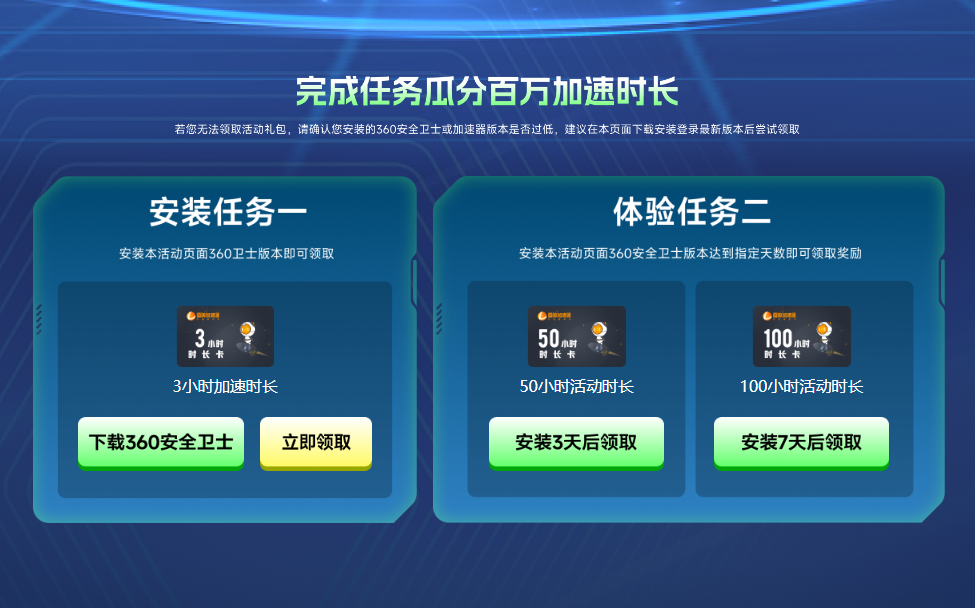雷神加速器携手360安全卫士送福利，百万加速时长等你来瓜分！