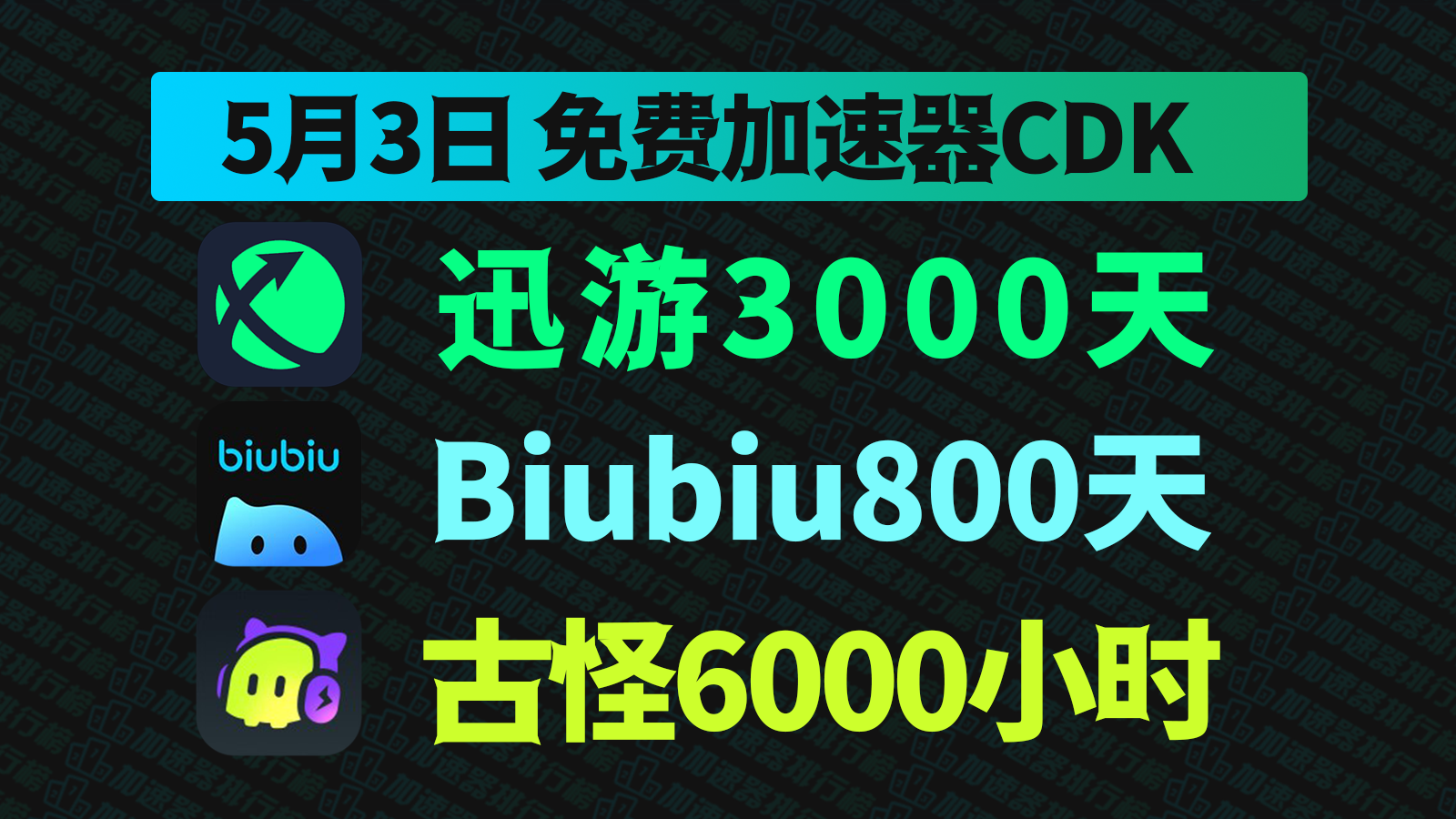 5.3福利！biubiu加速器口令码领取全攻略，迅游&古怪兑换码CDK送不停
