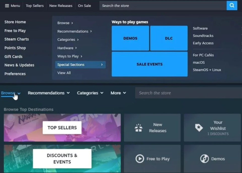 Steam商店或许即将改版：浏览效率预计提升70%，界面交互全面革新！