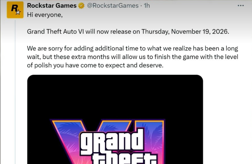 《GTA 6》再度延期至2026年11月：一场考验耐心的品质豪赌