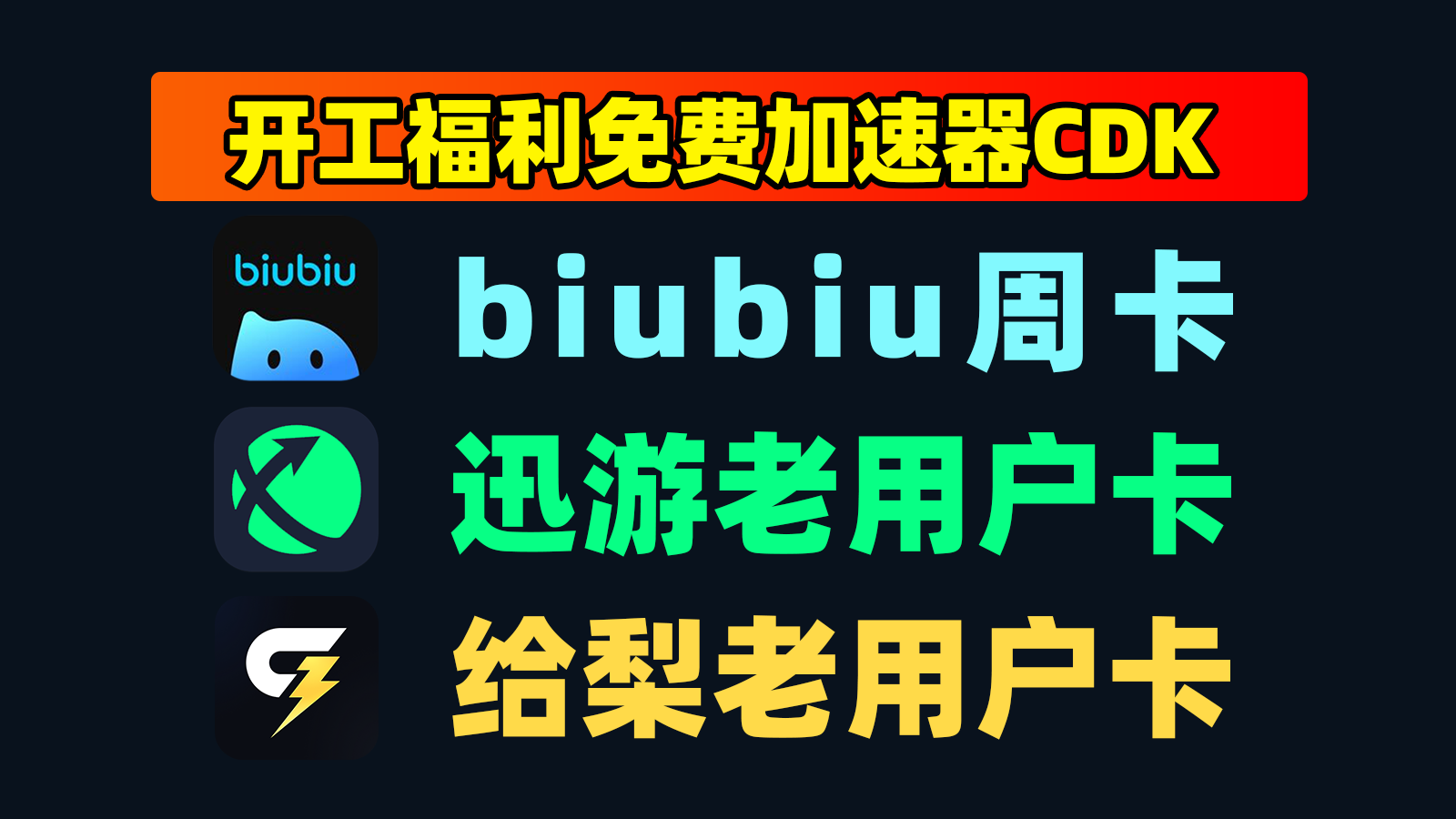 开工福利:biubiu/迅游/给梨口令码合集,老用户CDK速抢! 开工福利:biubiu/迅游/给梨口令码合集,老用户CDK速抢!