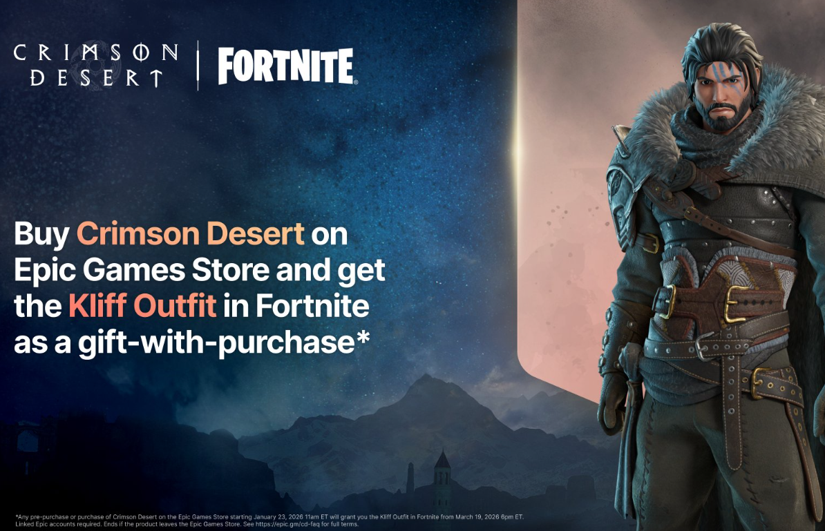 《红色沙漠》×《堡垒之夜》联动开启,购新游解锁主角克里夫专属皮肤 《红色沙漠》×《堡垒之夜》联动开启,购新游解锁主角克里夫专属皮肤