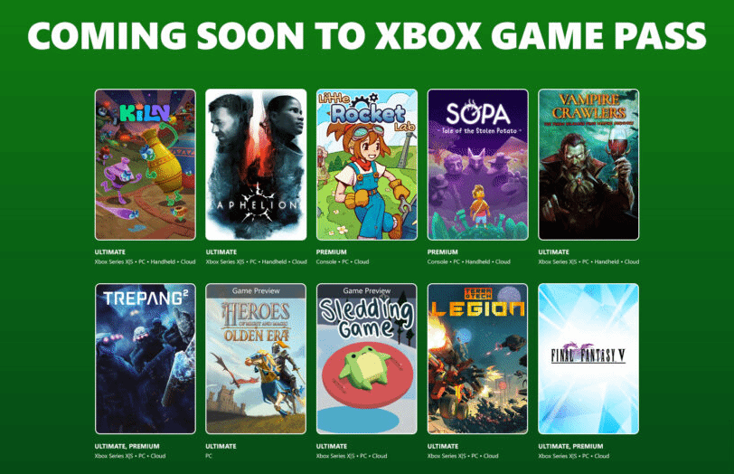 4月下旬XGP新增阵容公布：《FF5》《吸血鬼爬行者》领衔登场